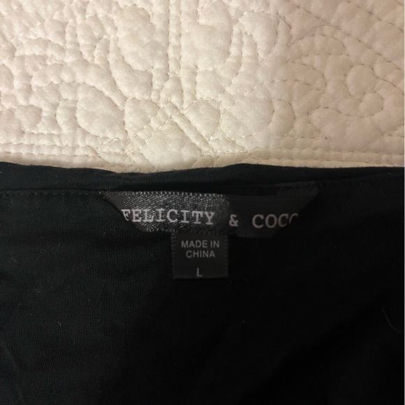 Felicity & Coco Black Jersey Knit Vienna Blouson Maxi,side slits, open back, L - Picture 11 of 11